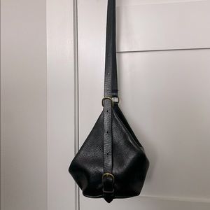 Madewell, black leather, small hobo bag